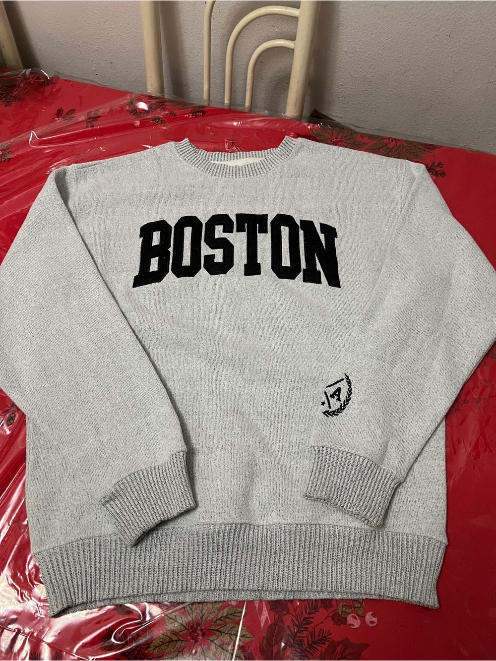 New York Popular Boston Crewneck Sweatshirt Gray Heather Men’s Sz XL  Graphic